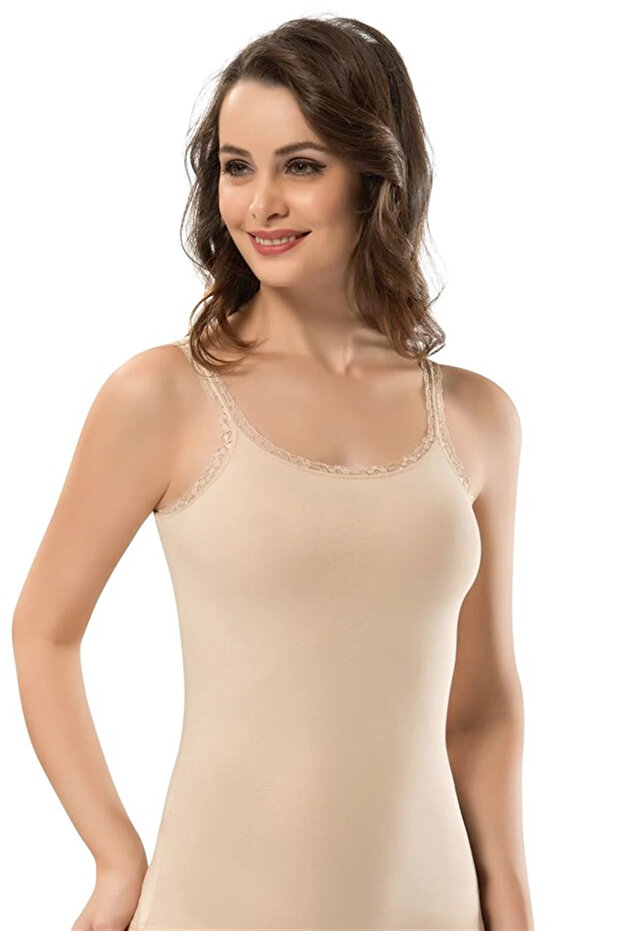 6 Pieces, Lace Straps, Cotton, Women's Undershirts, Lycra Single Jersey