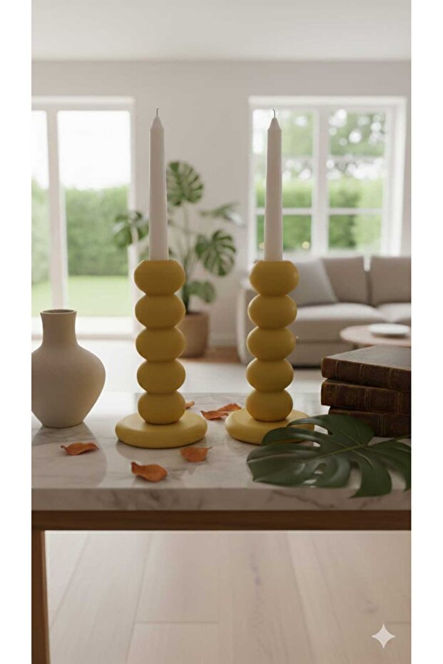 BUBBLE 2'li tasarım mumluk - 1