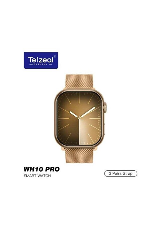 WH10 PRO Series 10 Smartwatch Waterproof with 3 Strap Options & Wireless Charging Designed