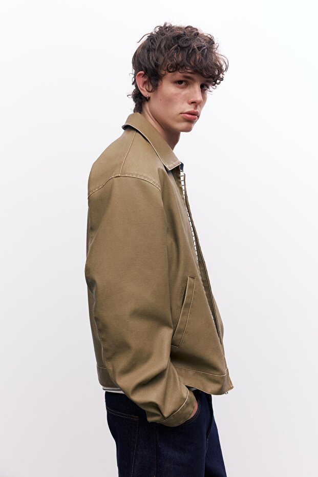 Yıkanmış suni deri ceket - 5