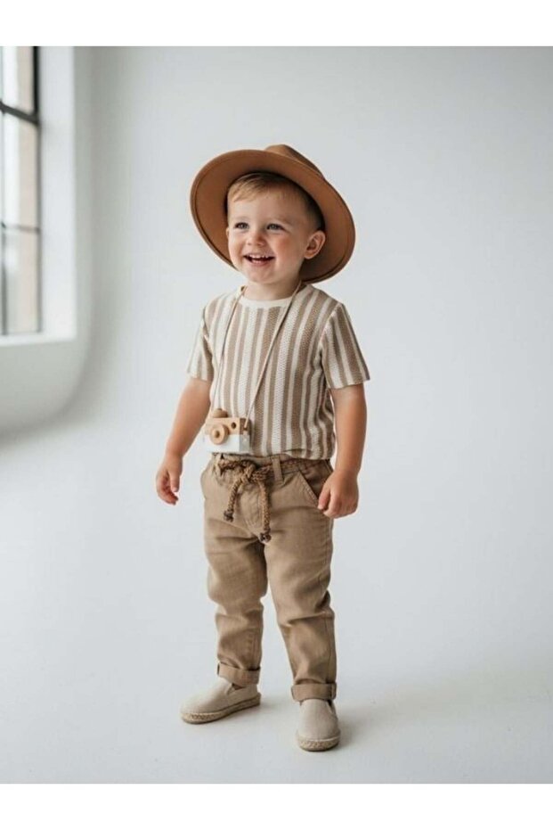 Boy's Knitted Knitwear Striped T-Shirt