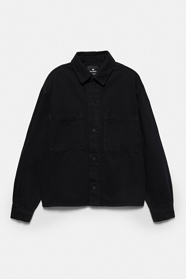 Uzun kollu denim ceket - 7