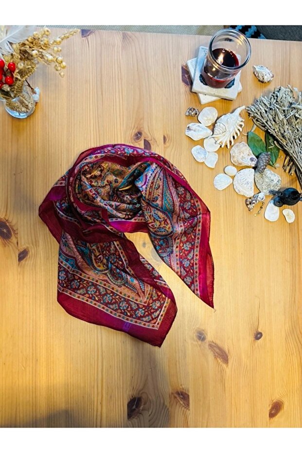 SAF HİNT İPEĞİ FULAR - 1