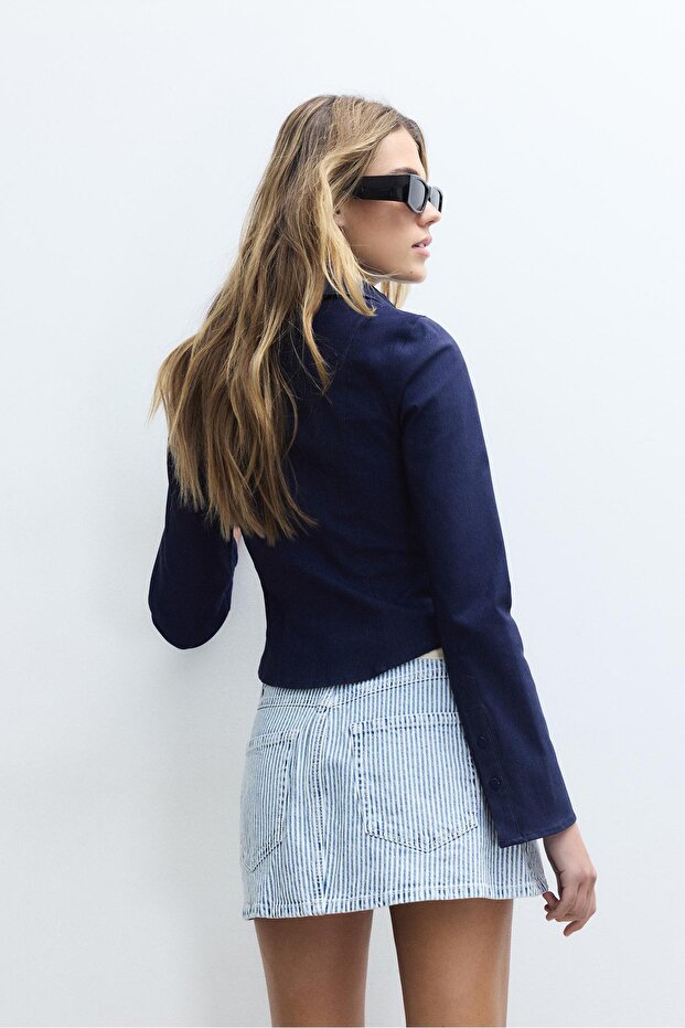 D62 denim şort etek - 5