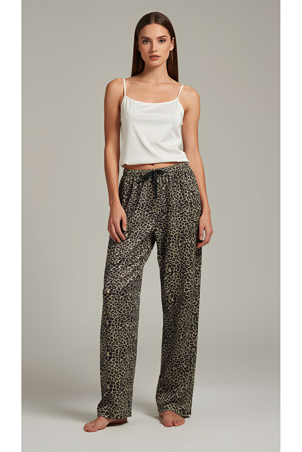 Leopard Patterned Pajama Bottoms - 1