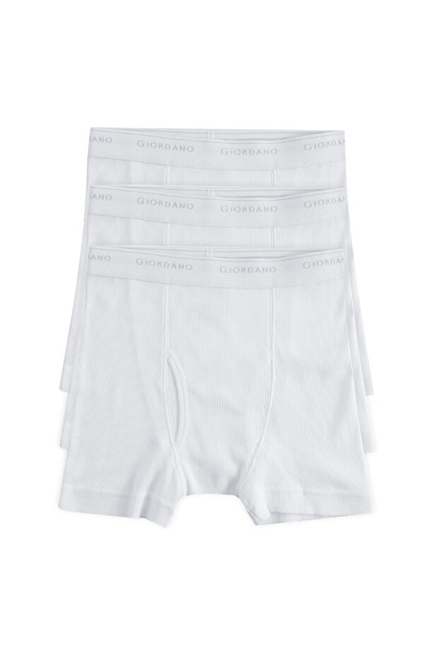 Men’s Regular Fit Cotton Rib Trunks 3‑Pack Essentials