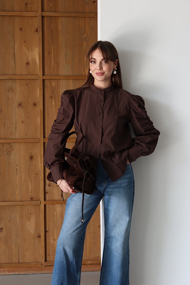 Poplin gömlek kollar gipeli - 2