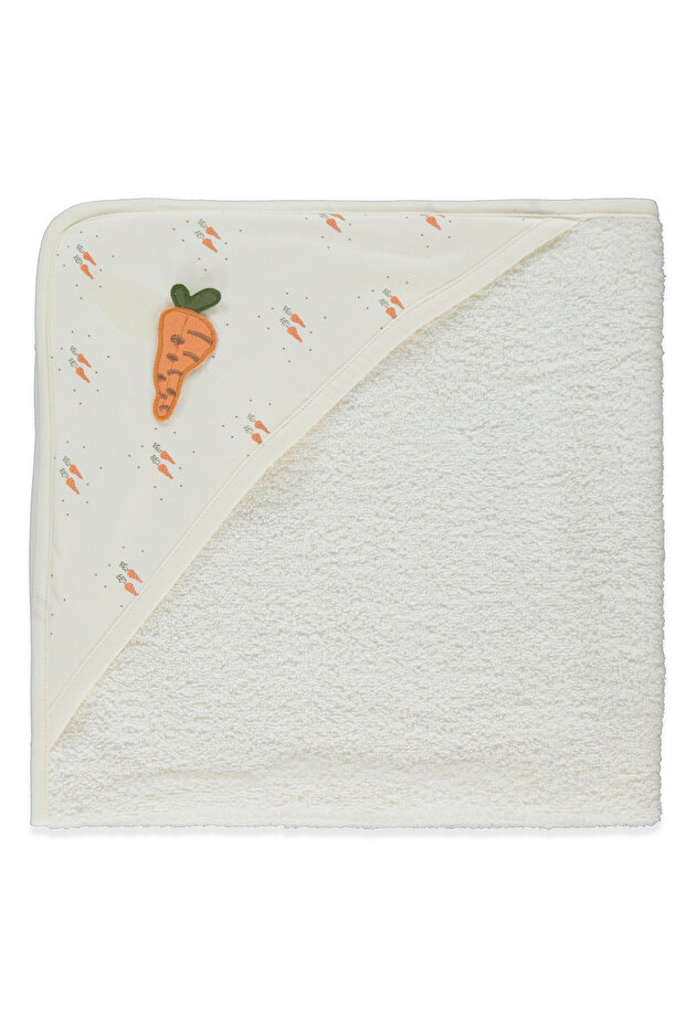 Hooded Towel (Carrot) Ecru