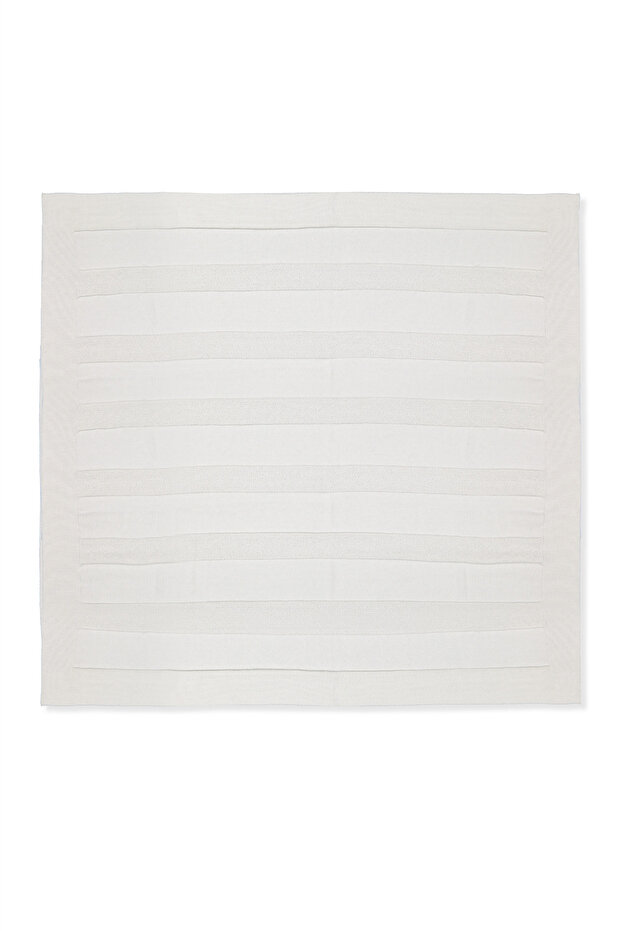 Tri̇ko Blanket (Line Pattern) Ecru