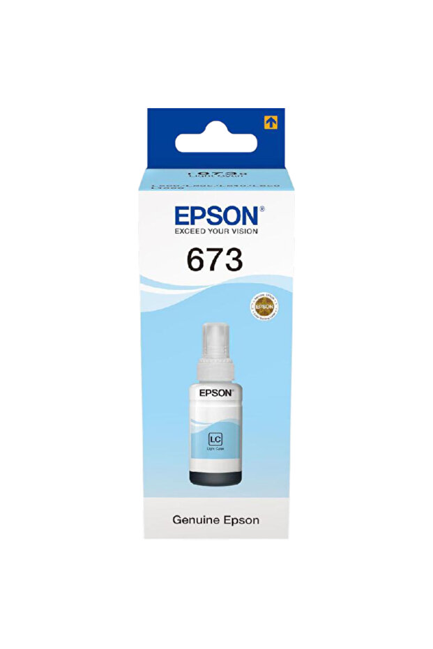 حبر سماوي فاتح (Light Cyan) أصلي 673 من Epson – عبوة 70 مل