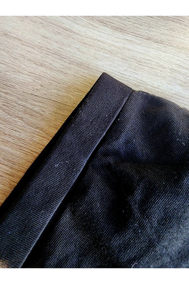 Siyah Basic Bisiklet Yaka Crop Tshirt - 3