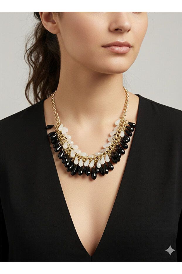 Crystal Model Stone Chain Necklace - 3