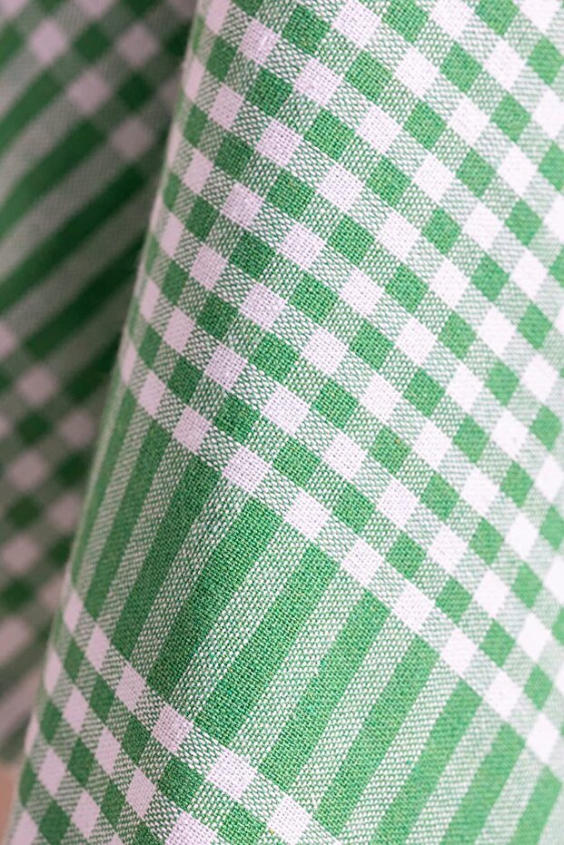 Set of 10 Green Gingham Kitchen Hand Towels - 50X70 cm Drying Cloths