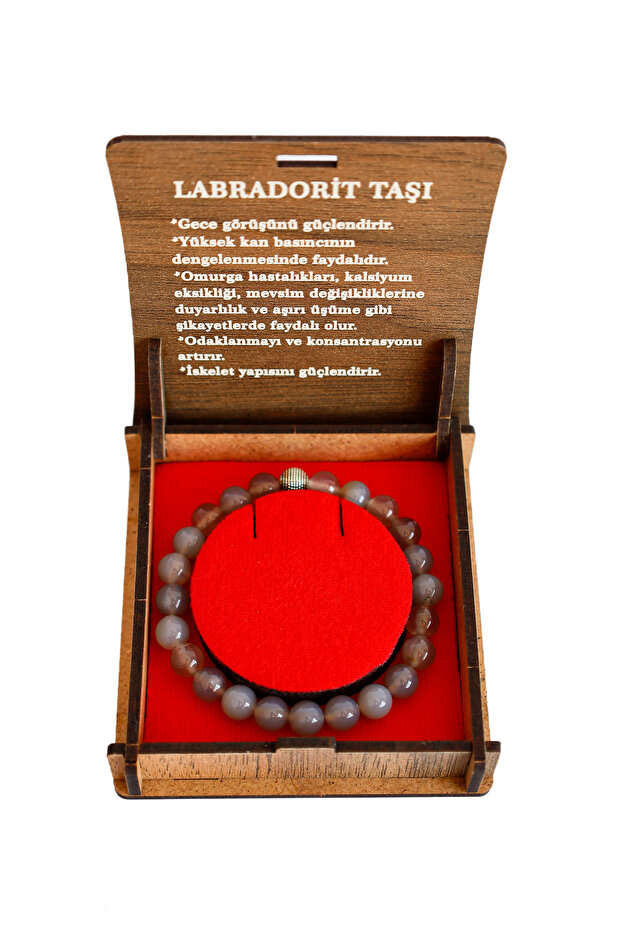 Boxed Natural Labradorite Stone Bracelet – Sparkling Handmade Natural Stone Bracelet