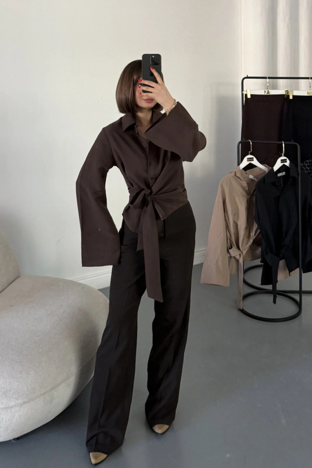 Bağlamalı İspanyol Kol Gömlek - 3