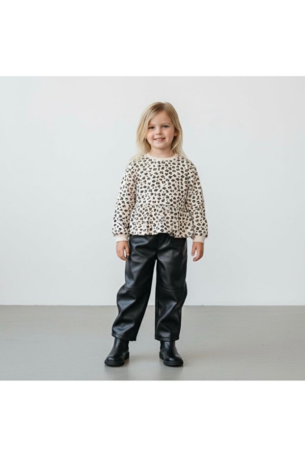 Girl's Leopard Patterned Blouse