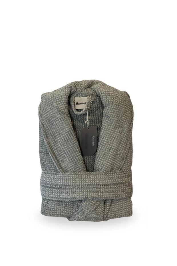 Waffle Bathrobe Gray - 1