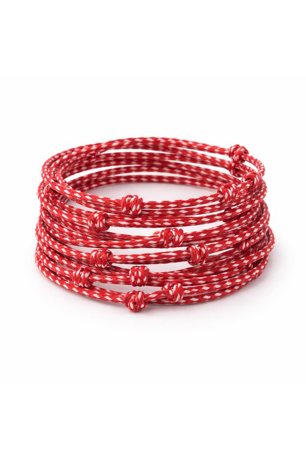 Set of 5 Gelatin Handmade Korean String Bracelets with Cards - Good Luck Wishing Bracelets