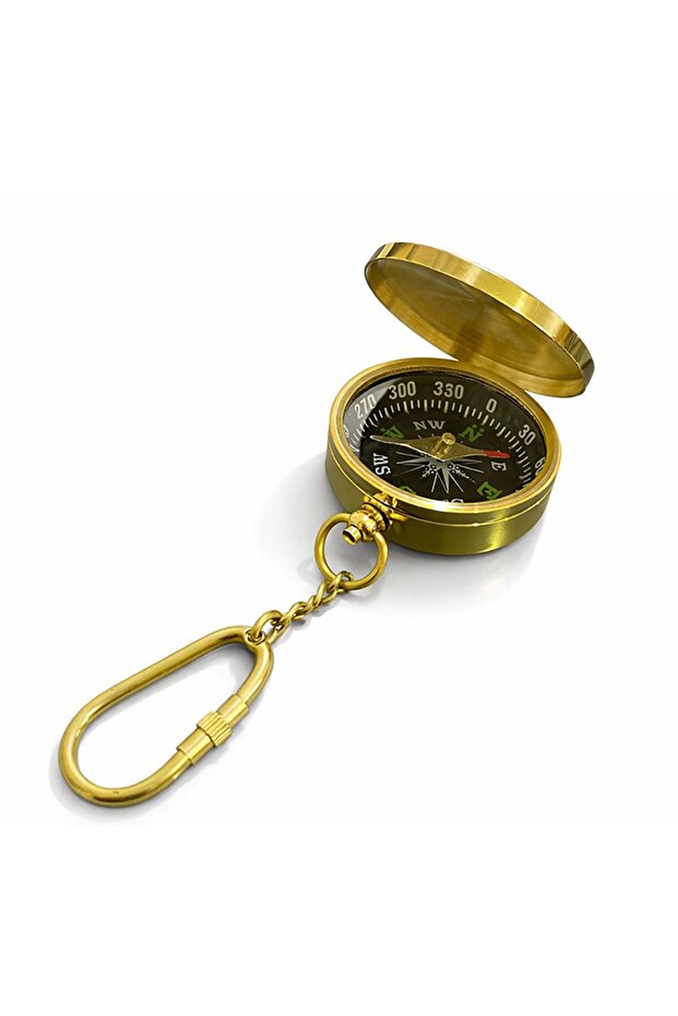 Brass Compass Keychain Gift Keychain