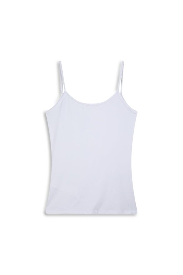 İnce Askılı Basic Beyaz Atlet - 2