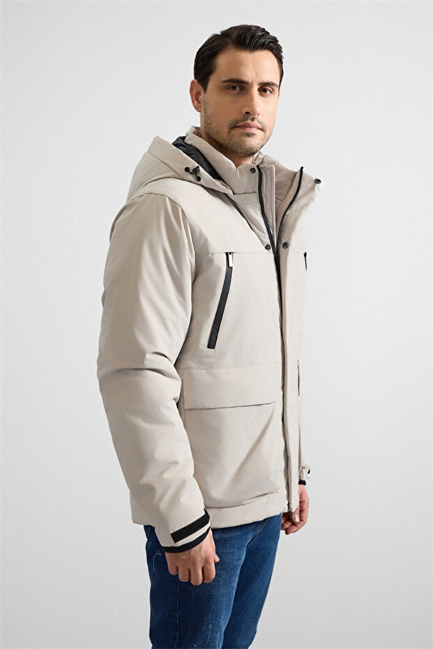 Taş Slim Cepsiz Mont - 8