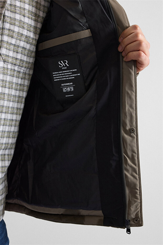 Haki Slim Cepsiz Mont - 7