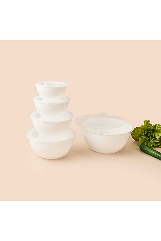 مجموعة حاويات تخزين من لوب مكونة من 5 قطع - أبيض - 2