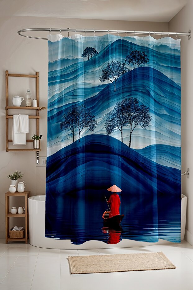 Bathroom Curtain, Solo Passenger Patterned Shower Curtain, Bathtub Curtain 175X200Cm