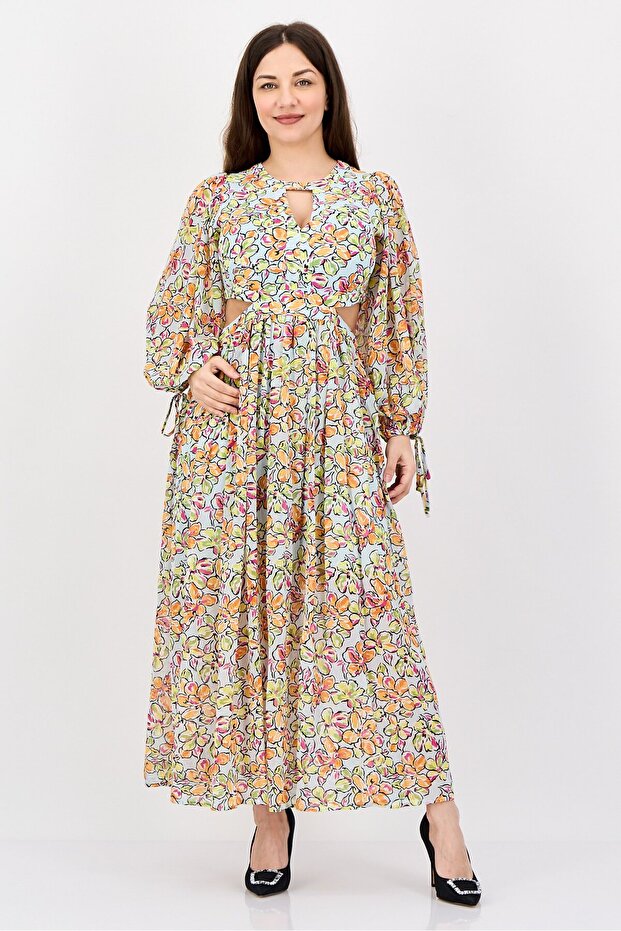 Women Allover Print Maxi Dress, Multicolor