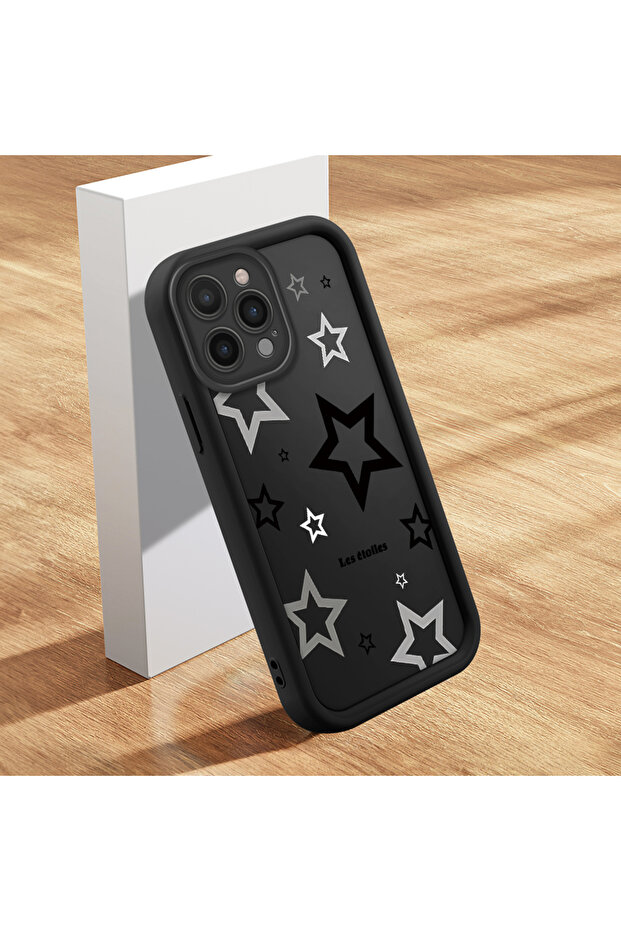 iPhone 16 Pro Max Compatible Case Slim Soft Silicone Phone Case Star Pattern