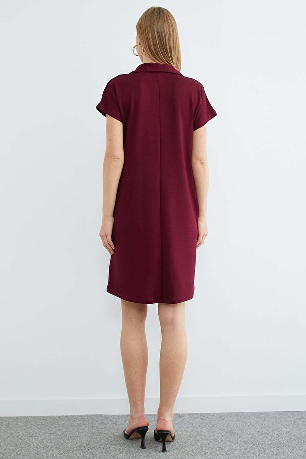 Basic Polo Yaka Cepli Mini Boy Elbise - 8