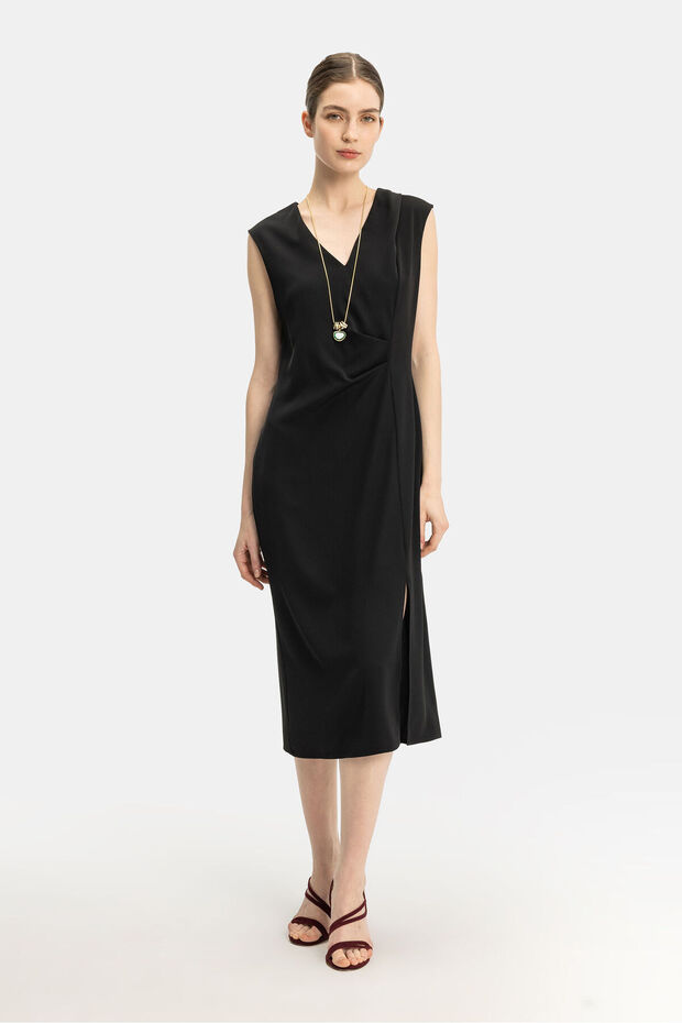 SİYAH MİDİ ELBİSE - 5