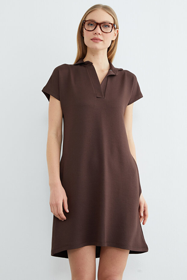 Basic Polo Yaka Cepli Mini Boy Elbise - 2