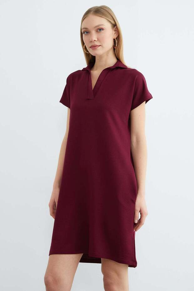 Basic Polo Yaka Cepli Mini Boy Elbise - 5