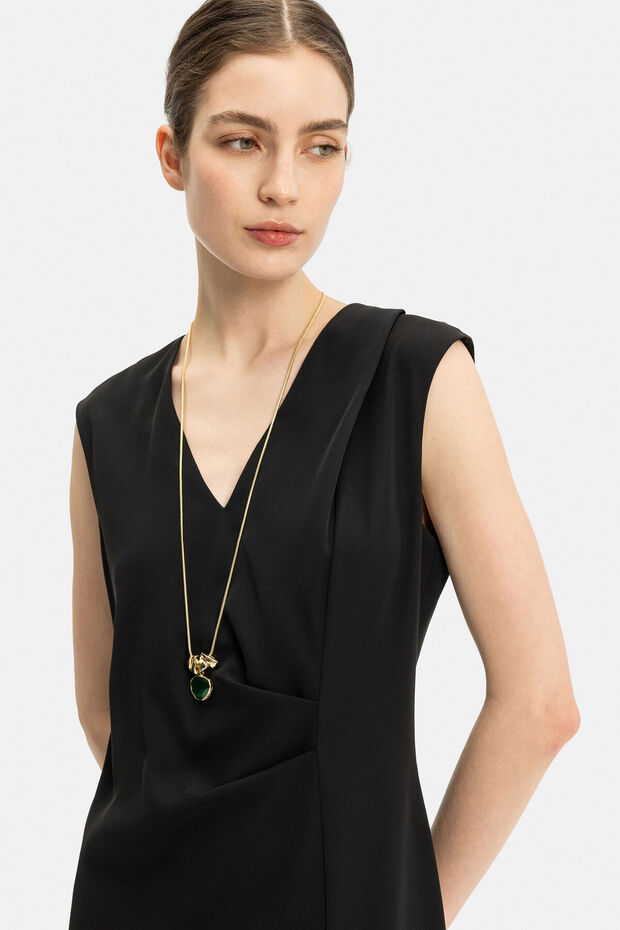 SİYAH MİDİ ELBİSE - 7