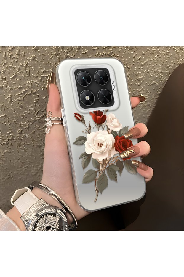 Poco X7 5g Compatible Luxury Rose Pattern High Quality Phone Case