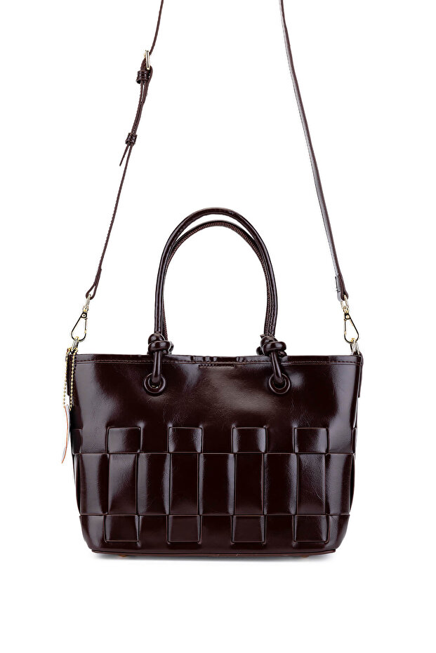 Women's Faux Leather Brown Shoulder Bag