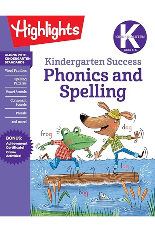 Kindergarten Phonics and Spelling Learning Fun Workbook