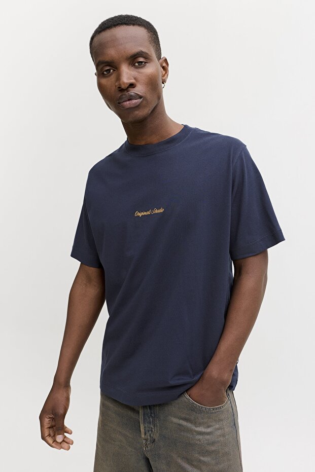 Jornorrebro Emb Tee Ss Crew Neck Noos Erkek T-Shirt 12282892 Sky Captain - 1