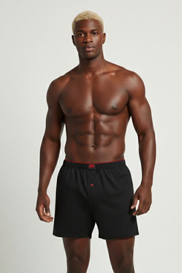 Men's 3-Pack Combed Cotton Buttoned Boxers - 3