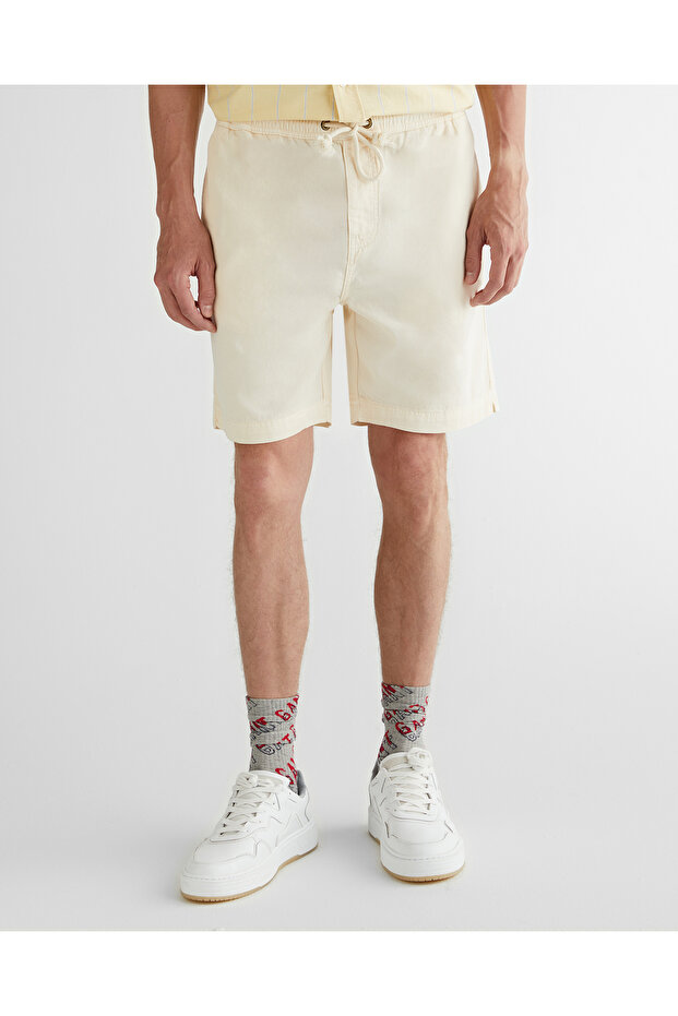 Erkek Krem Regular Fit Şort - 3