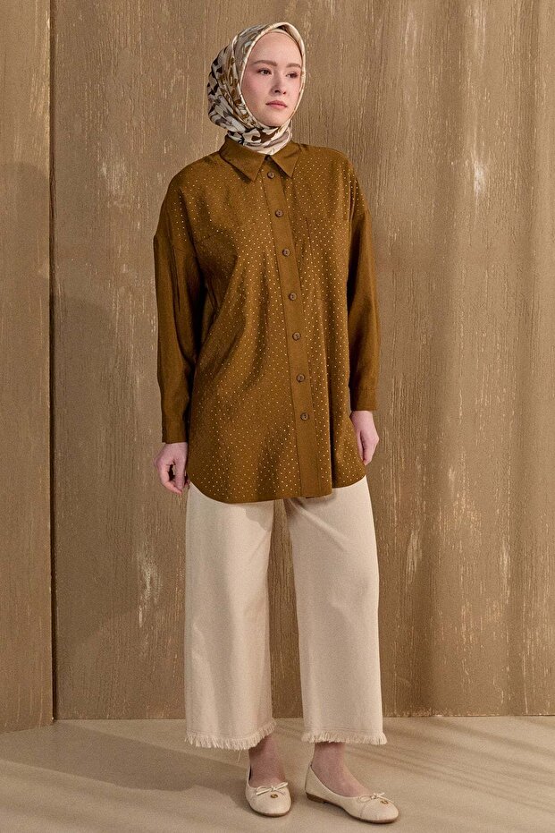 Casual Taşlı Oversize Tunik - 1