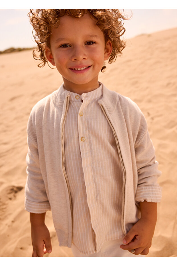 Boy's Zippered Knitted Jacket 3382