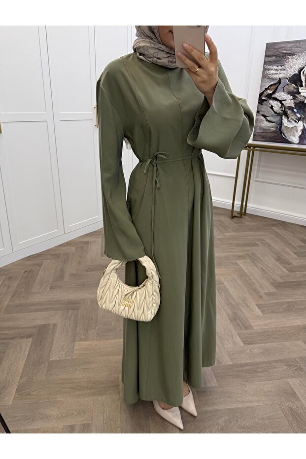 BASİC KUŞAKLI MODAL ELBİSE - 3