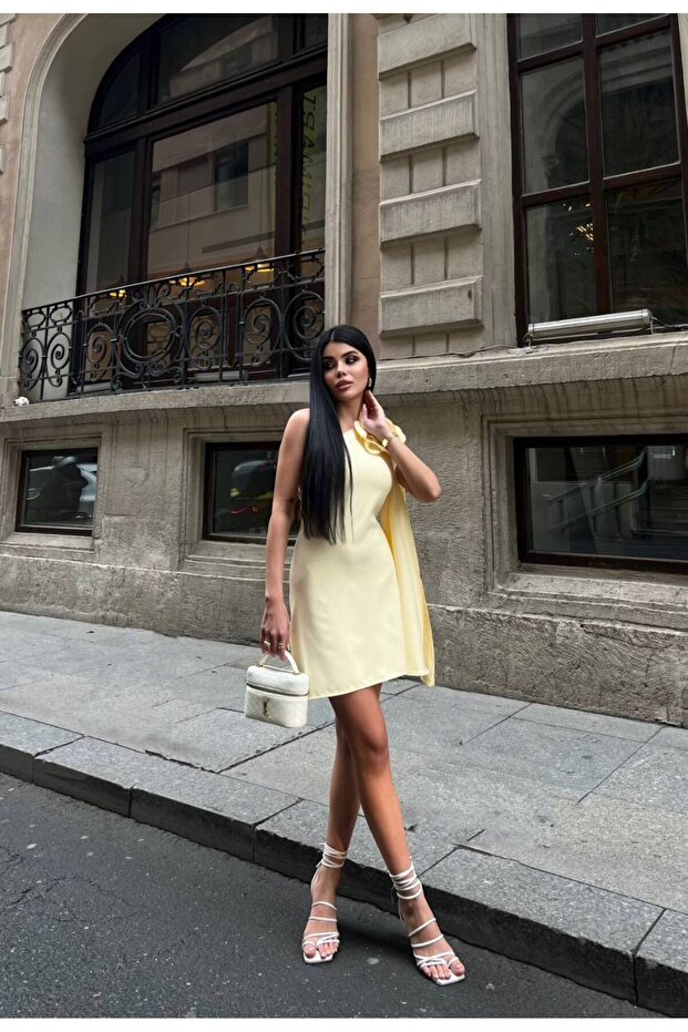 Çiçek Detay Kadın Mini Elbise Eternelle - 3