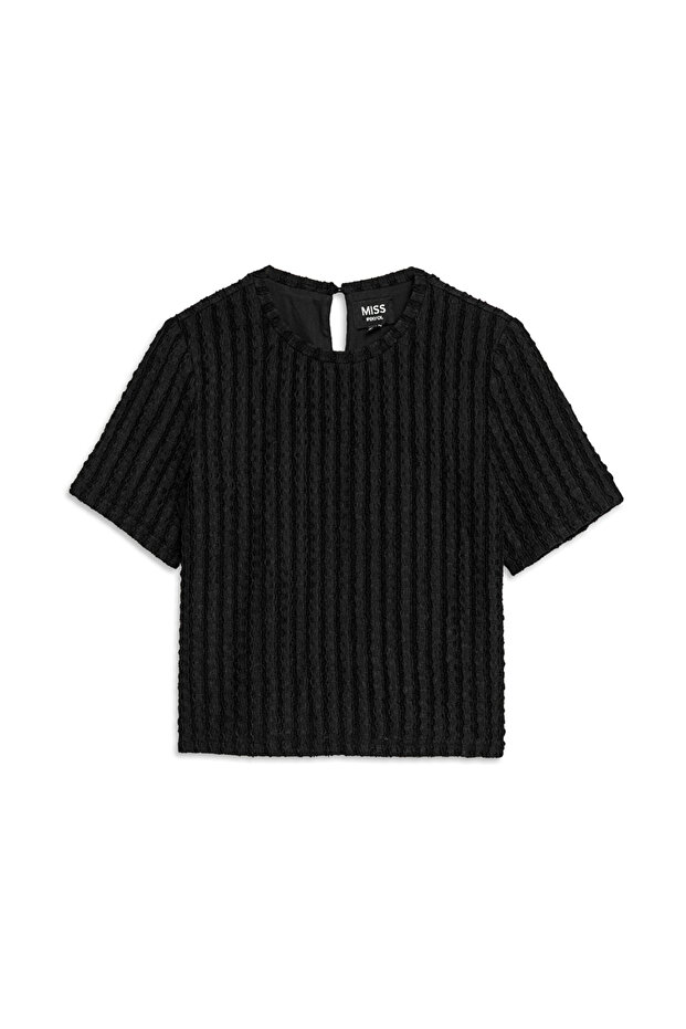 Dokulu örme bluz - 3