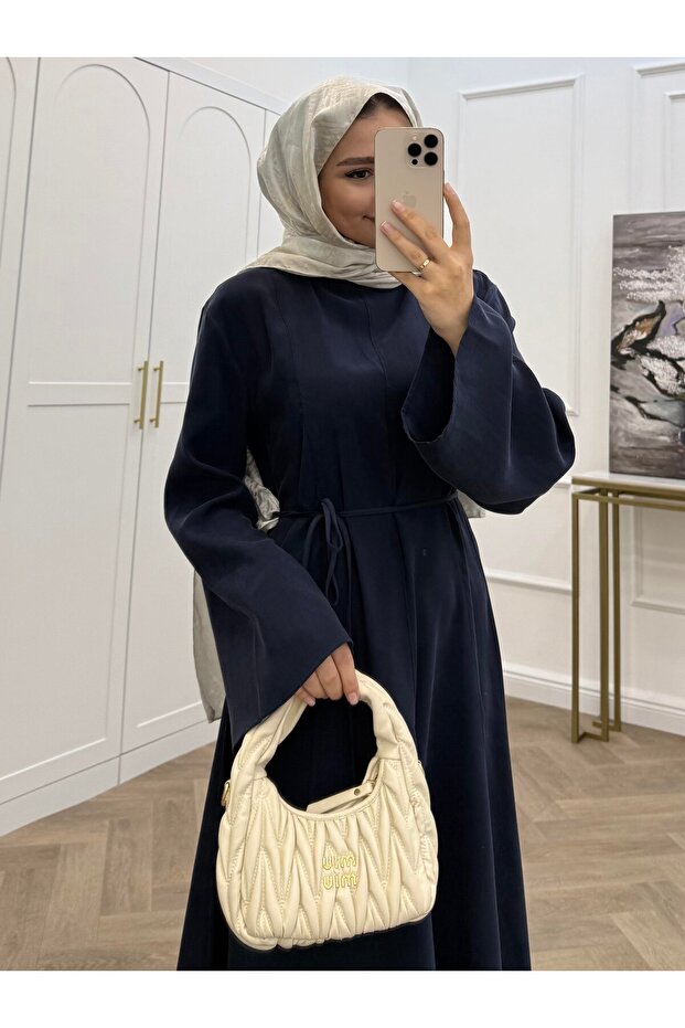 BASİC KUŞAKLI MODAL ELBİSE - 2