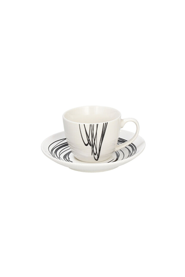 Metropolis Graphic Art Porcelain Tea Cup & Saucer 200cc – Durable, Elegant Tableware