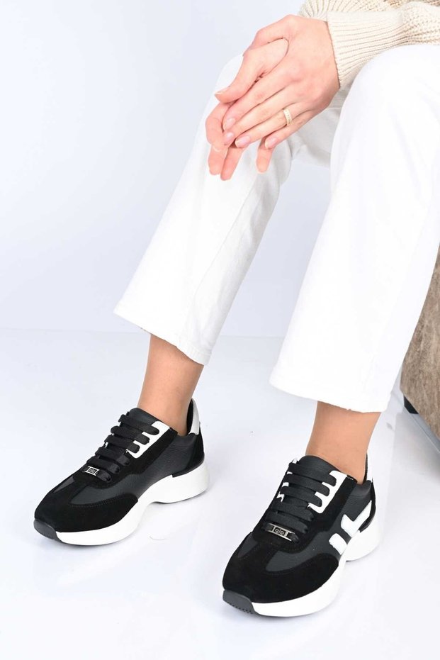 Lace-Up Thermo Sole Genuine Leather Sneaker 338-7102 Women's Shoes