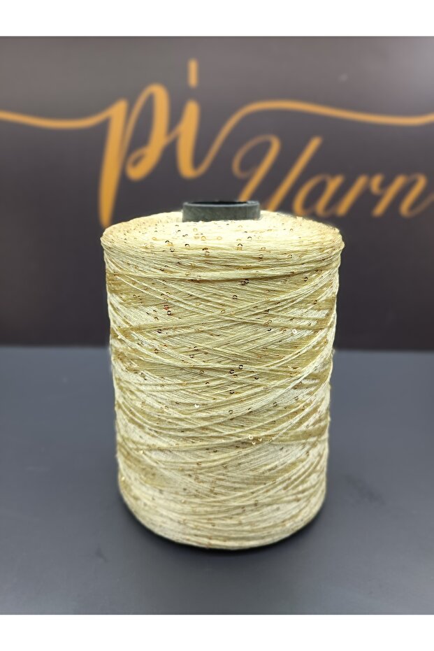 Pullu İp Sarı Gold Pullu 400gr - 1